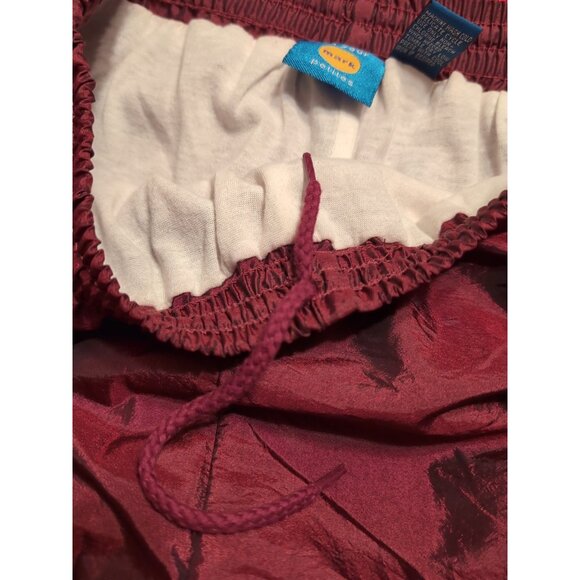 On Your Mark Petites Maroon Vintage Lined Windpants Women's Size PS Zip Hems - Picture 5 of 9